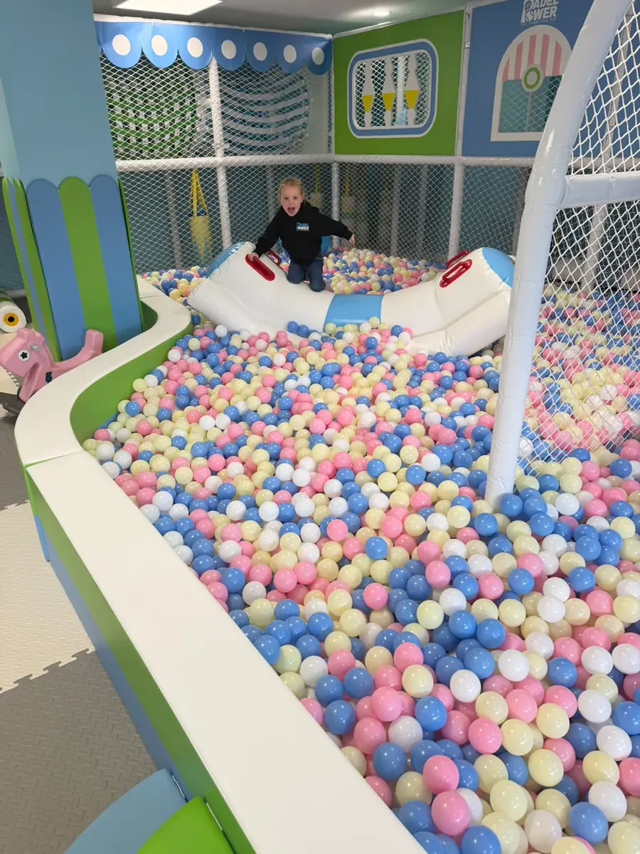The Kids Zone ball pit and climbing frame